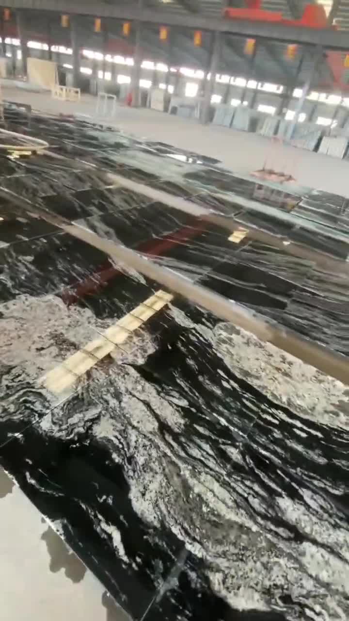 China Jet Mist Glacier Black  Polished Slabs And Tiles