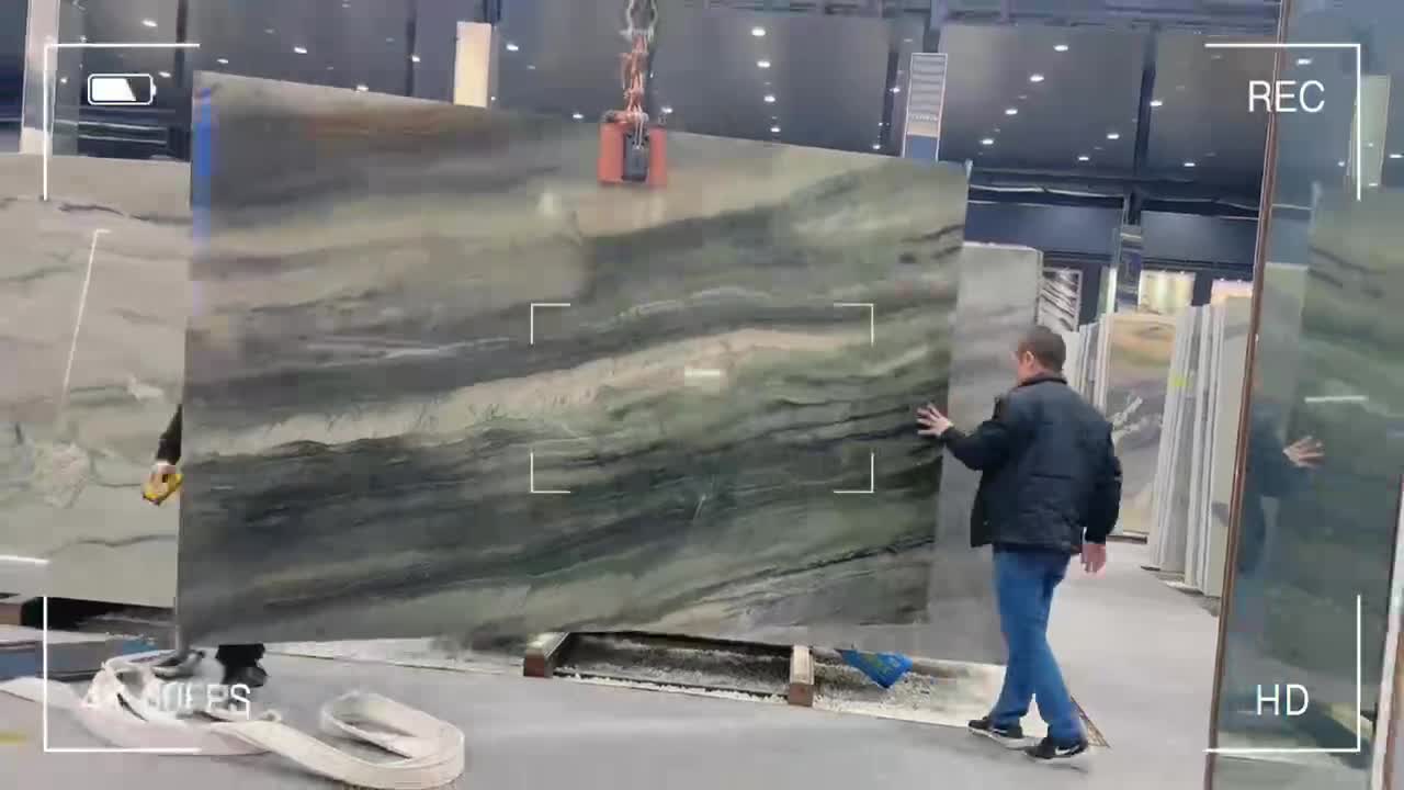 Brazil Misty Rain Green Quartzite Big Polished Slab Tile