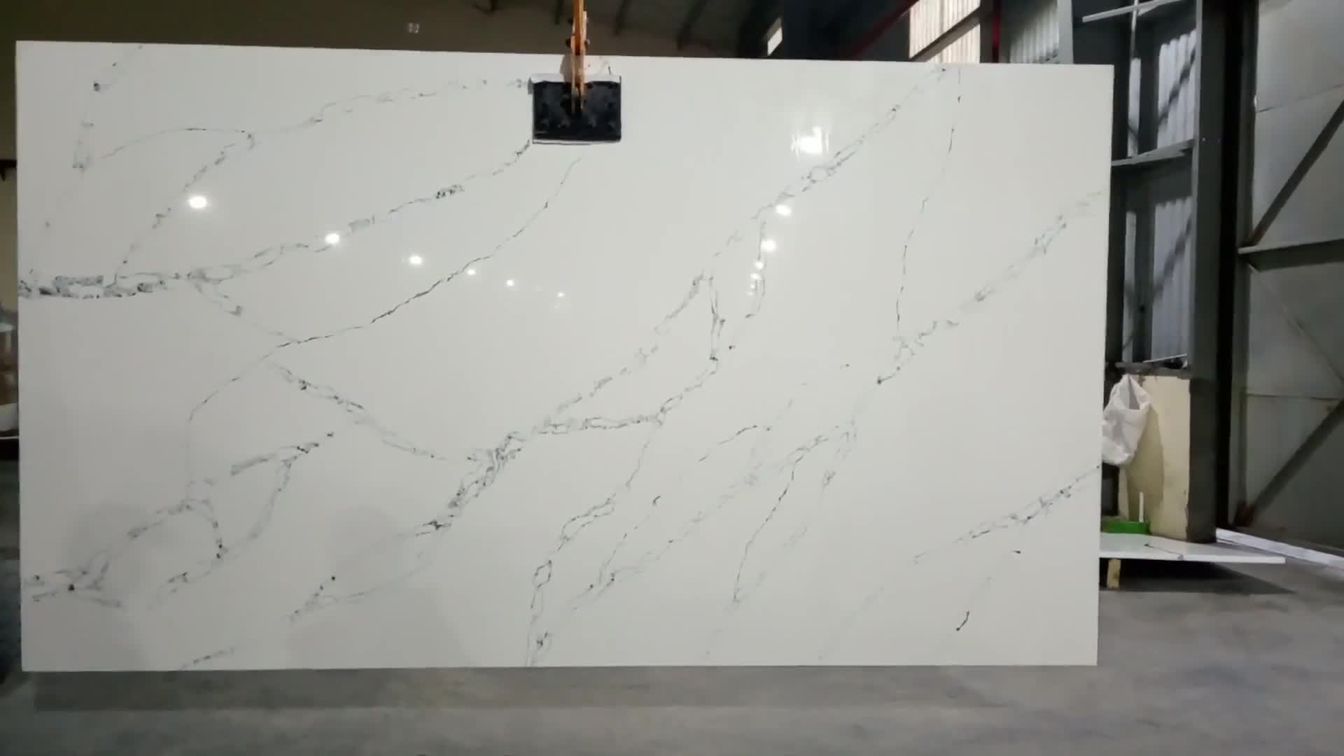 LQ-803 Calacatta Quartz Slab Vietnam Artificial Stone