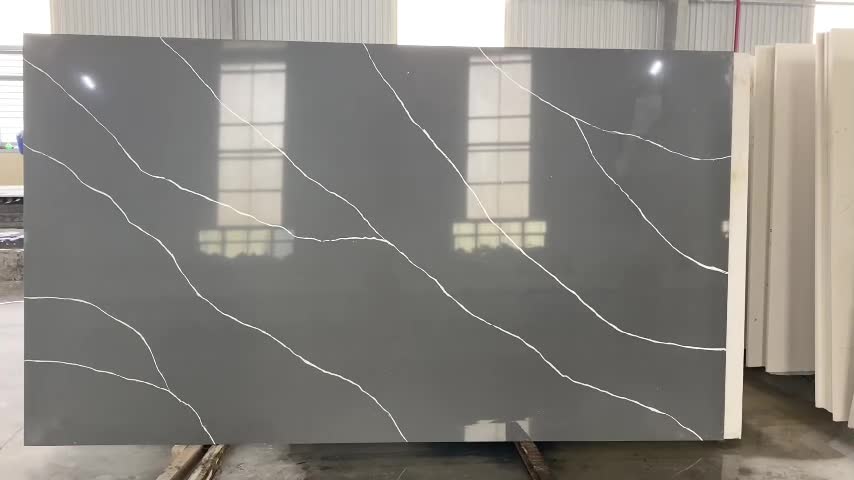 LQ-815 Grey Vein Calacatta Vietnam Quartz Slabs