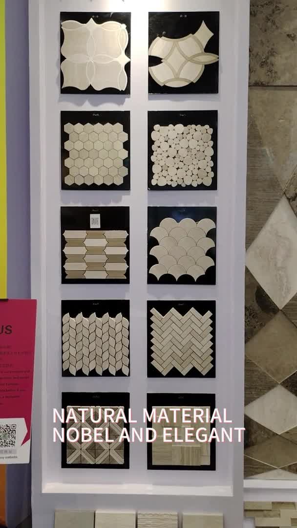 Diamond Shape Serpeggiante Marble Mosaic Tiles For Bathroom