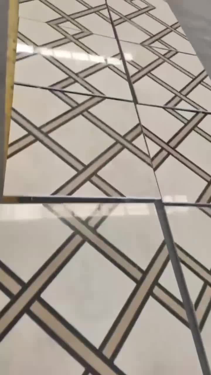 Classic Design Black & White Marble Waterjet Floor Medallion