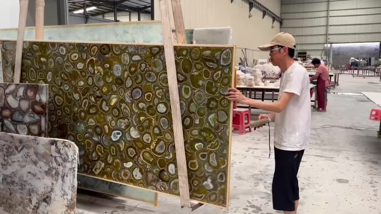 Uruguay Agate Backlit Gemstone Tiles Slabs Wall