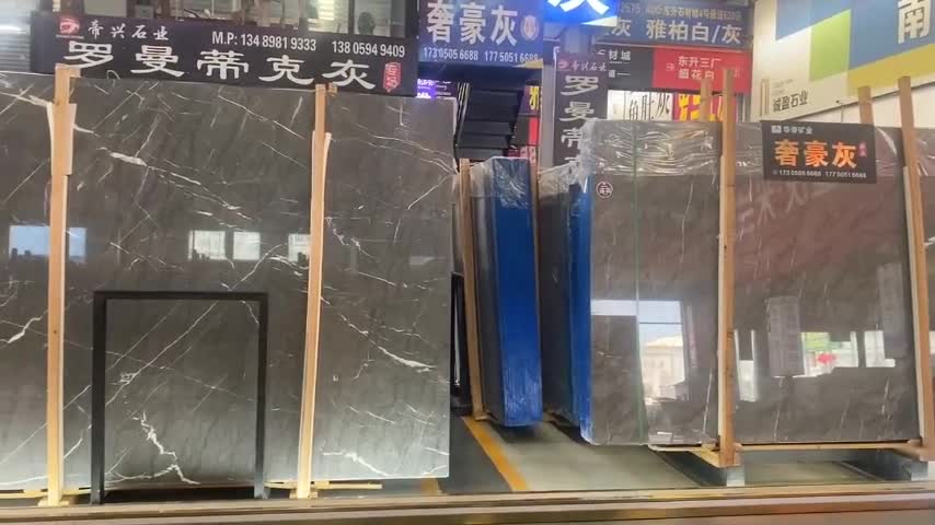 Lux Ash Marble Tiles, Grey Marble Slabs