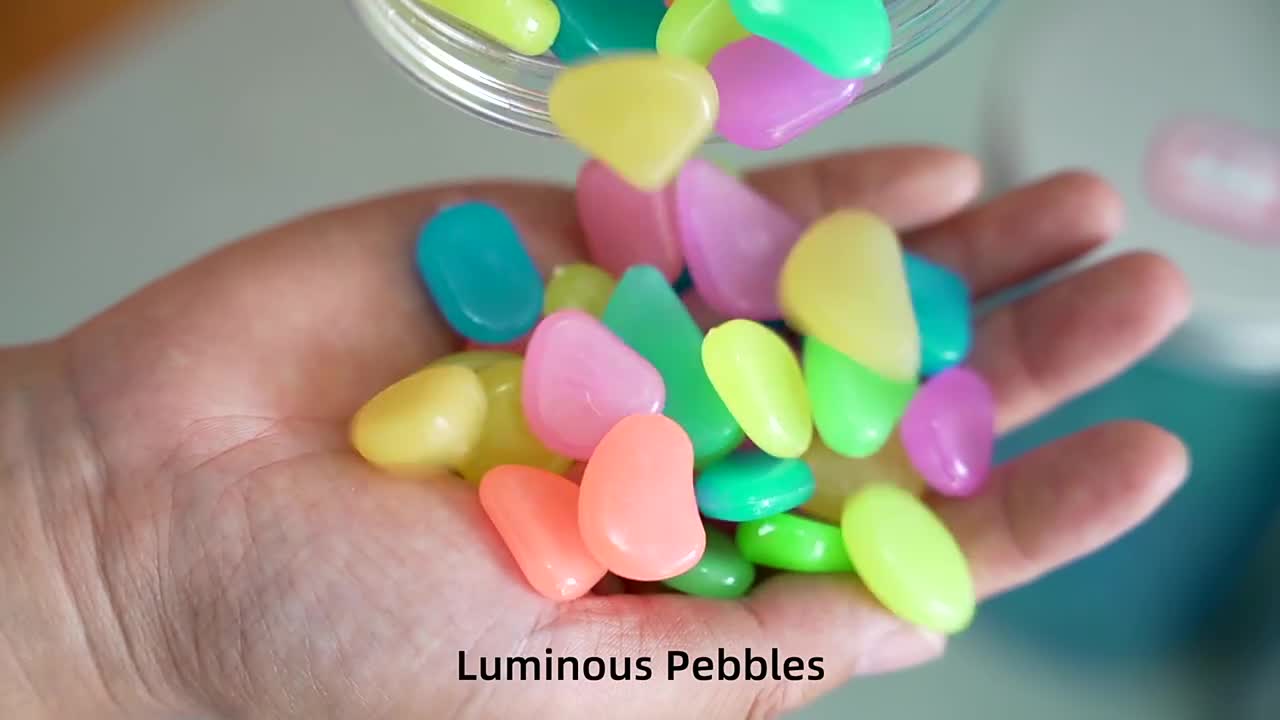 Decoration Yellow Glow Resin Pebble