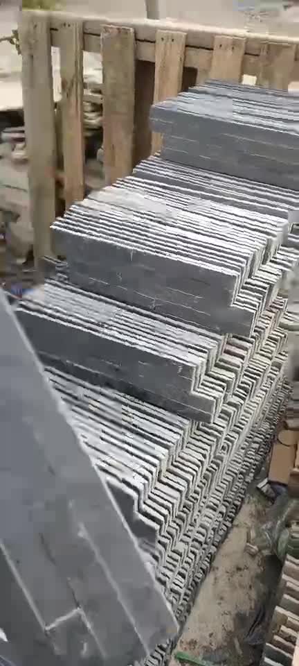 Black Natural Slate Ledger Culture Stack Stone Wall Panels