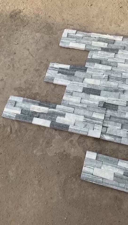 Cloudy Grey Stacked Stone Veneer Wall Cladding