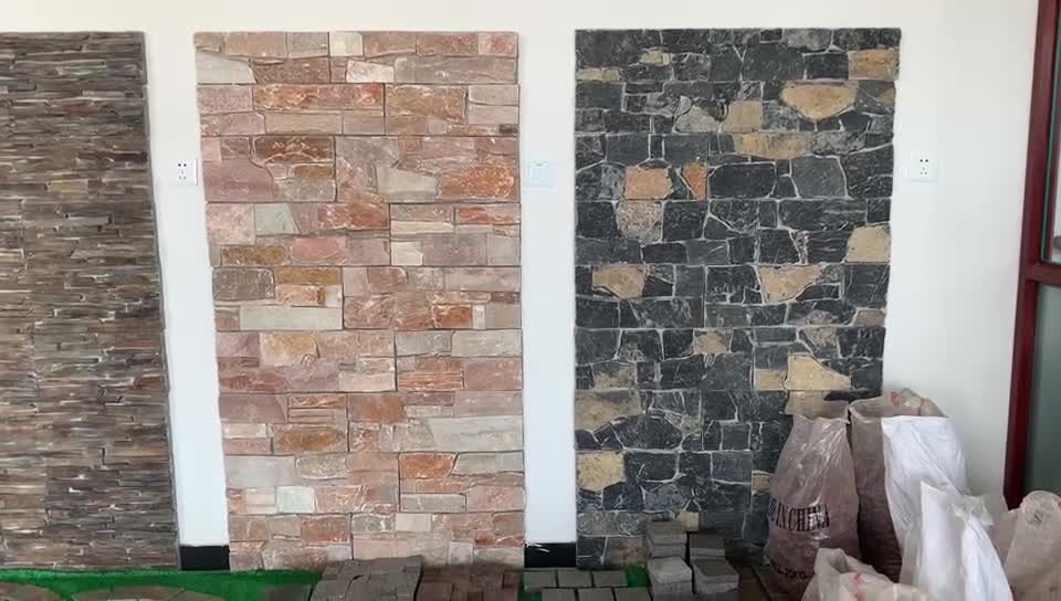 Exterior Golden Rust Slate Natural Stone Wall Cladding