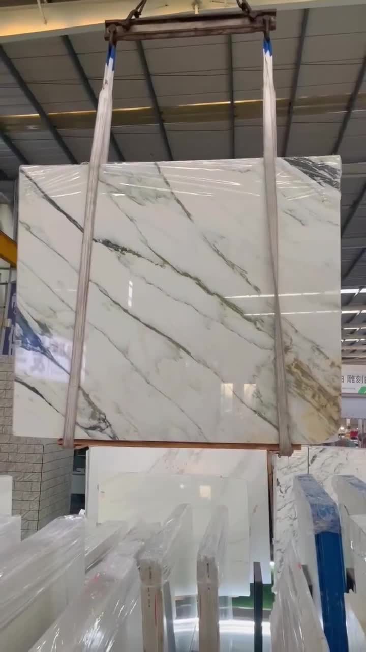 Premium Quality Chinese Calacatta  White Marble  Slab