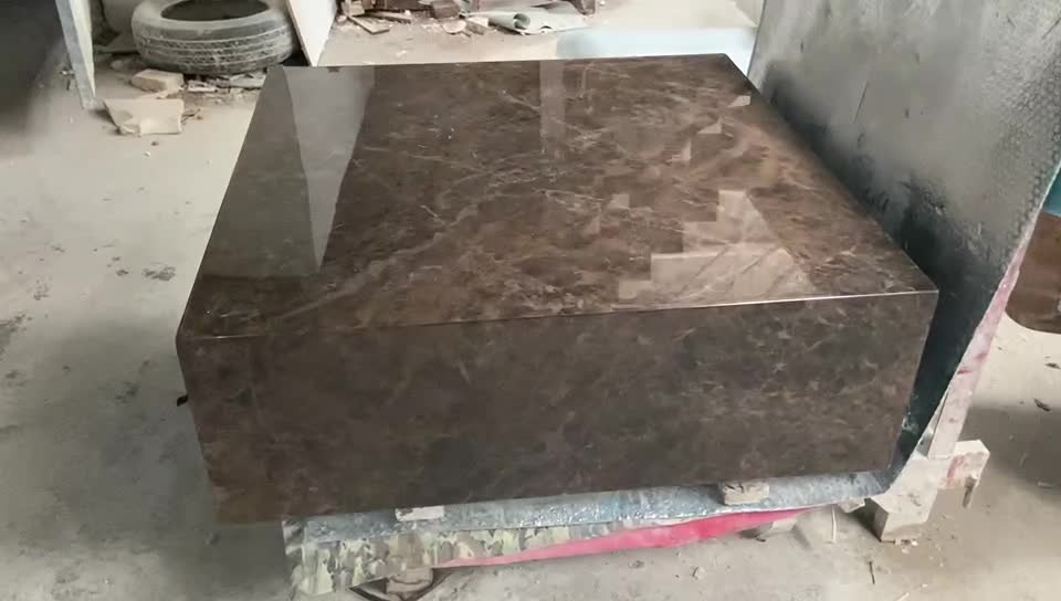 Dark Emperador Square Marble Coffee Table