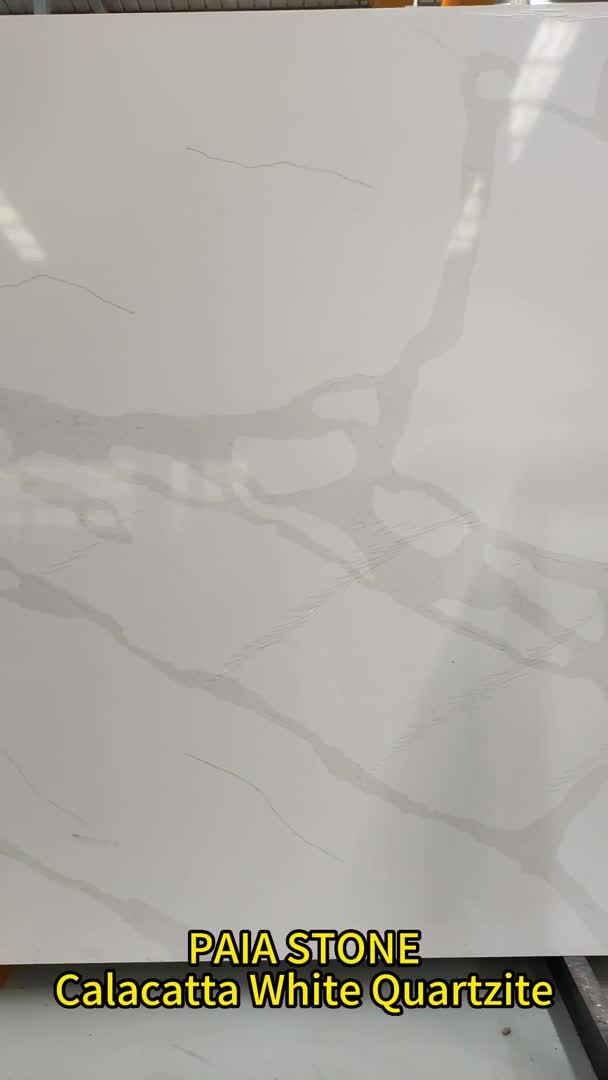 Grade  With Grey Veins Calacatta White  Engineered Stone For Floor