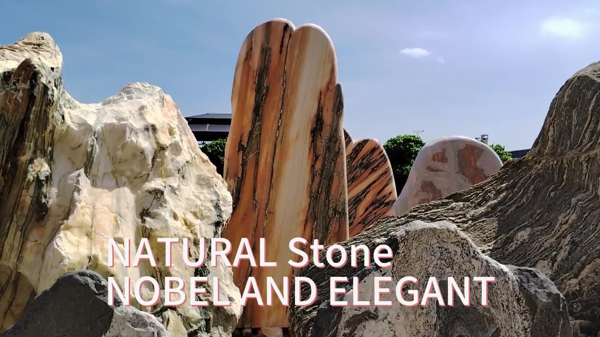 Large Size Sunset Glow Red Stone Rockery For Garden Decor