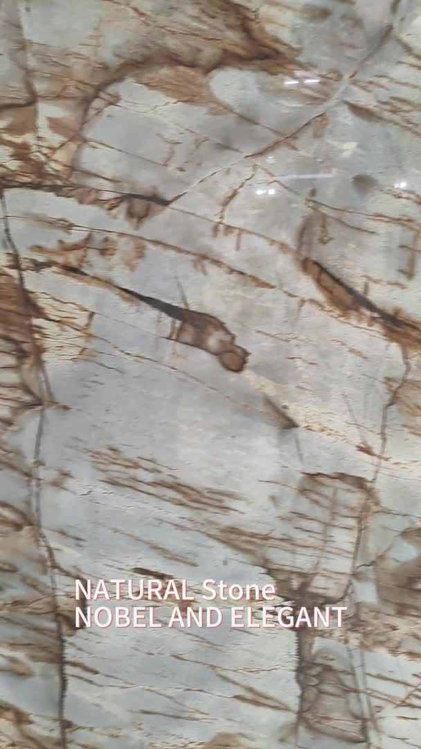 Luxury Blue Roma Quartzite Slabs With Messy Golden Lines