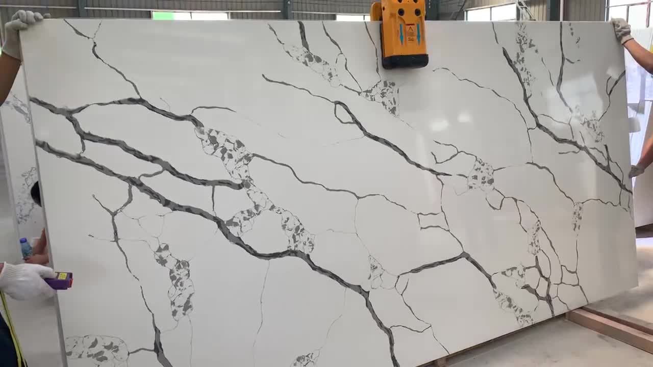 Calacatta Laza Black And White Quartz Stone High Quality