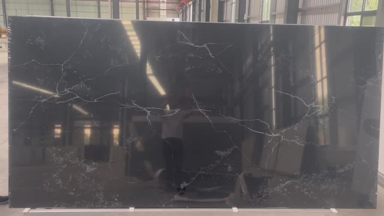 Nero Marquina Quartz Big Slabs Showing