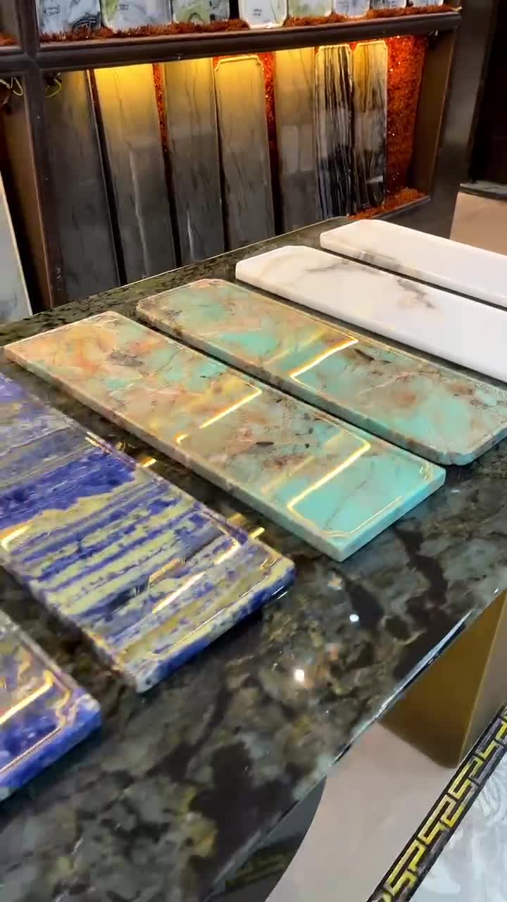 Handcrafted Luxurious Amazon Green Quartzite Vanity Tray