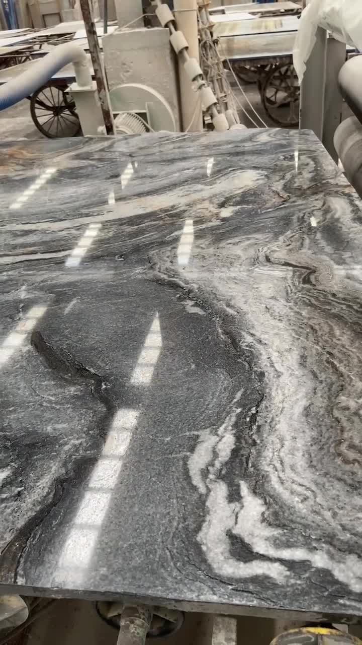 China Silver Waves Grey Marble Big Slab Project Tile Use