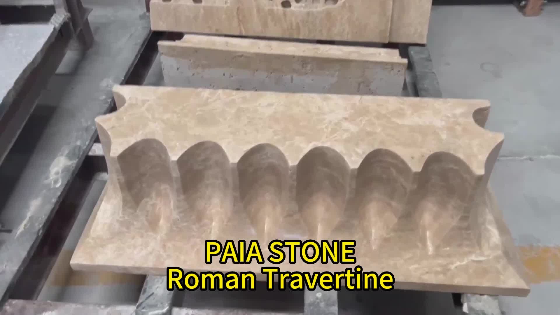 CNC Carved Beige Classic Travertine Wall Decoration Building Ornaments