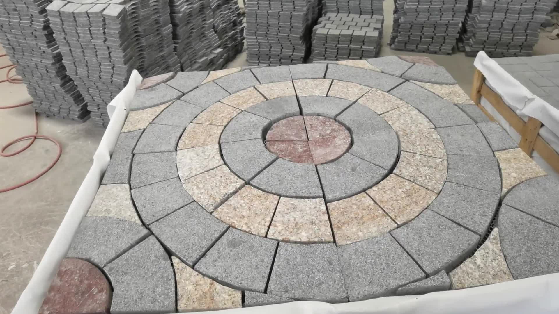 Fan-Shaped Granite Trapezoid Circular Driveway Paving Stone