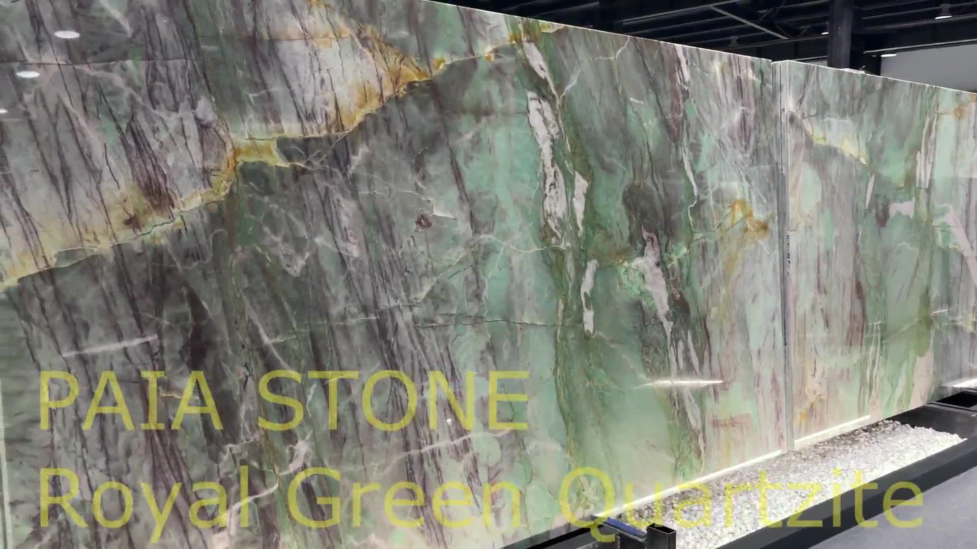 Luxury Top Quality Royal Green Quartzite Slab For Wall Decor