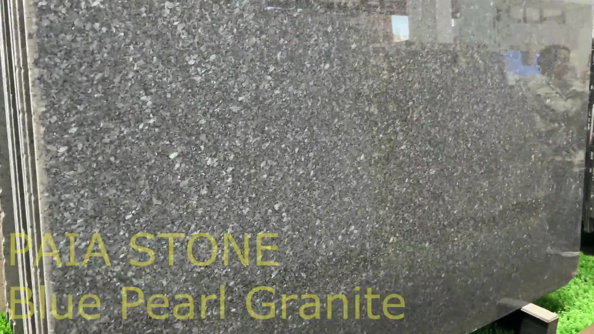 Natural Polished Blue Pearl Granite Slabs For Wall Cladding
