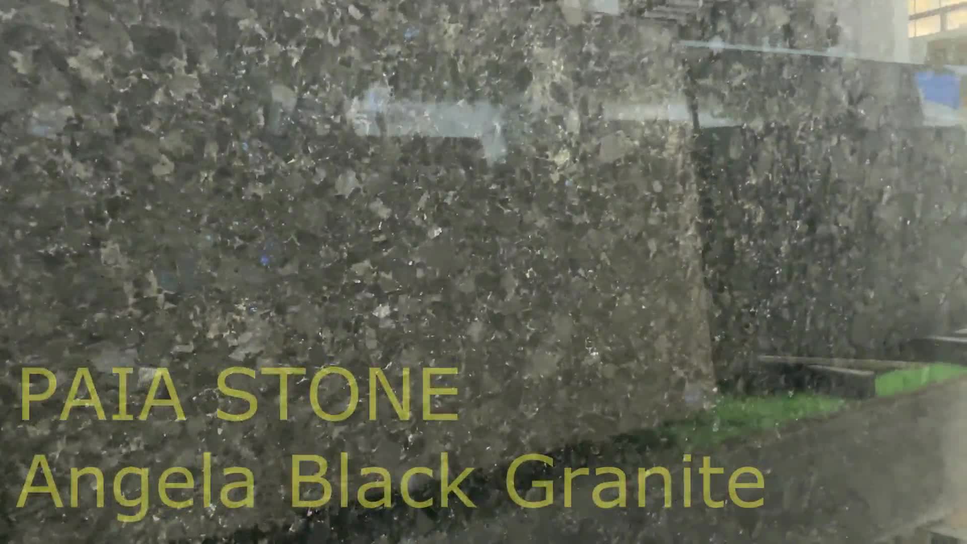 Polished Angola Black Granite Slabs For Exterior Wall Decor