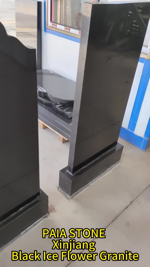 Polishing Pure Black Granite Monument For Cemetery Tombstone