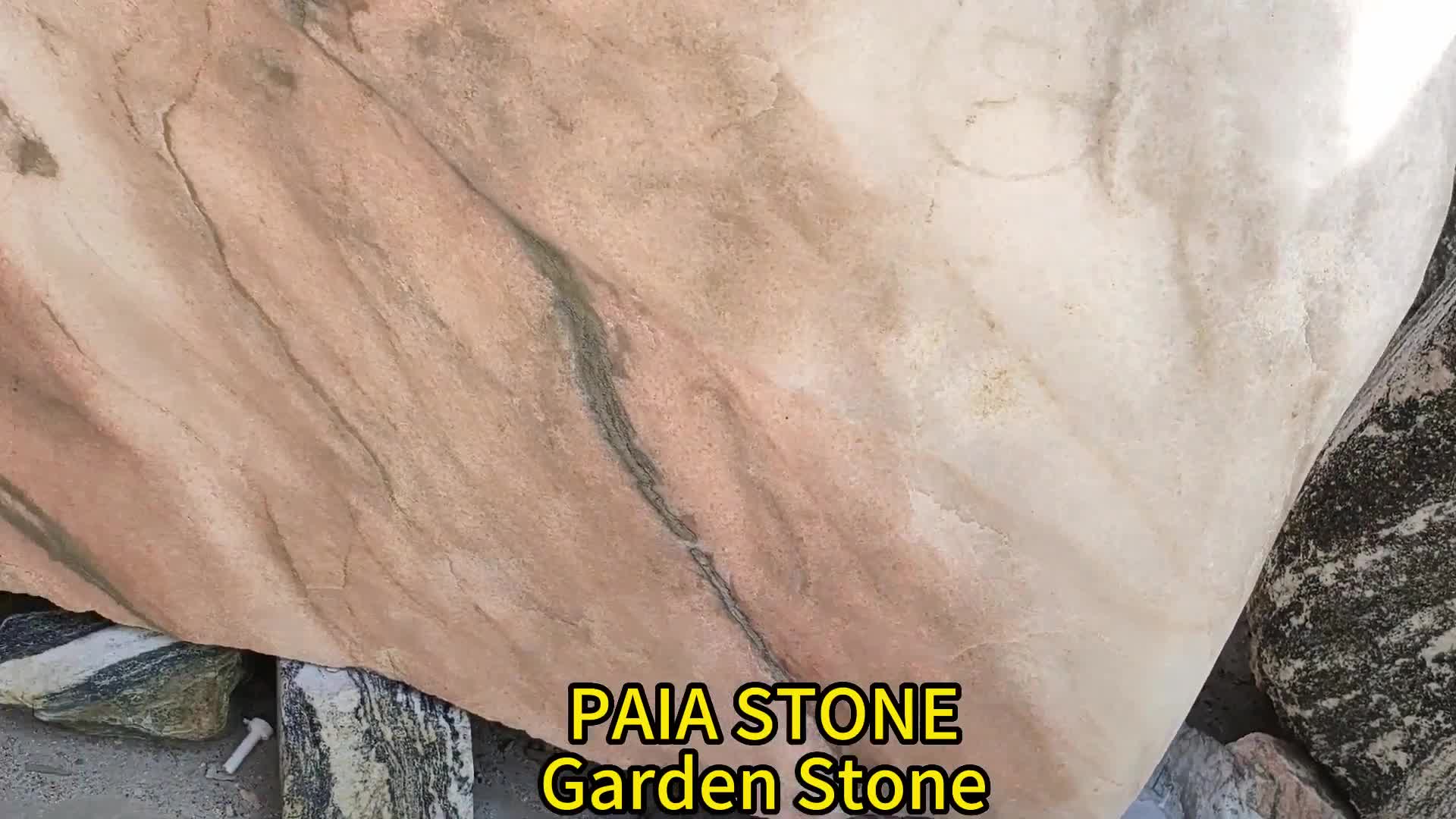 Red Boulder For Outdoor Rockery Fountain