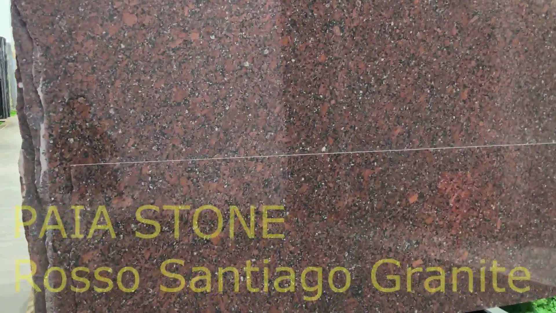 Rosso Santiago Granite Slabs For Exterior Wall Decor
