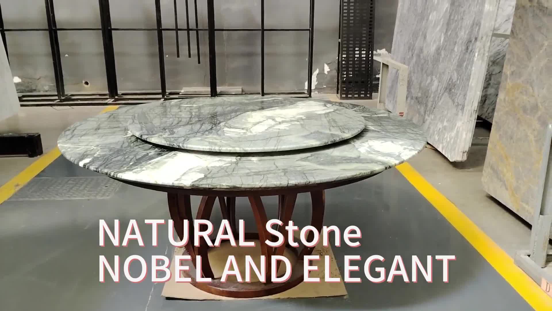Sapanca Green Marble Large Round Table Top With Turntable