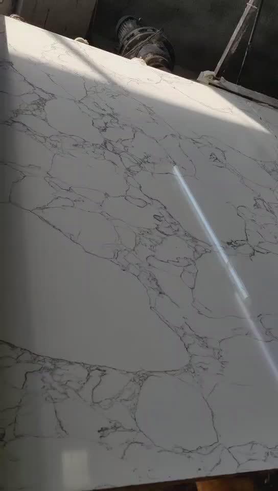 Artificial Calacatta White Solid Surface Marble Slab