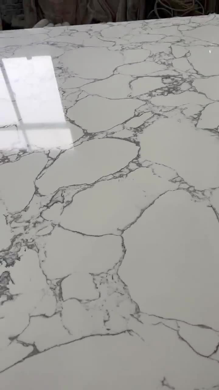 Calacatta White Quartz Slabs, Engineered Stone
