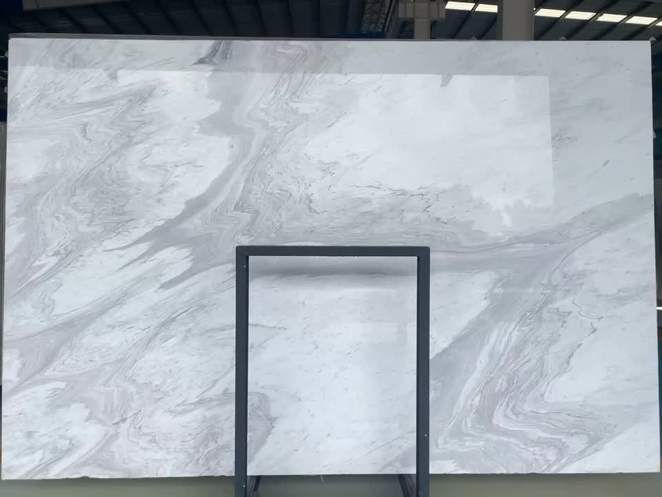 Volakas Wavy White Marble Slab Tiles