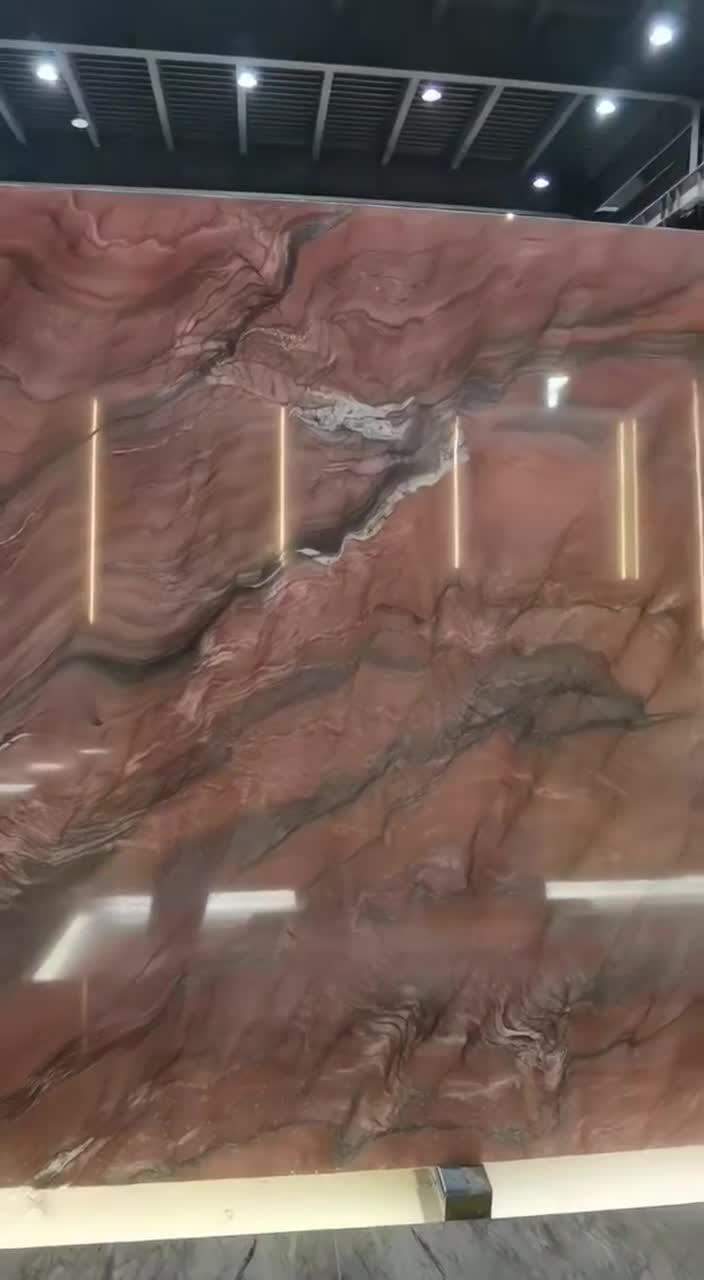 Fusion Fire Quartzite Revolution Red Stone Big Slab Tile