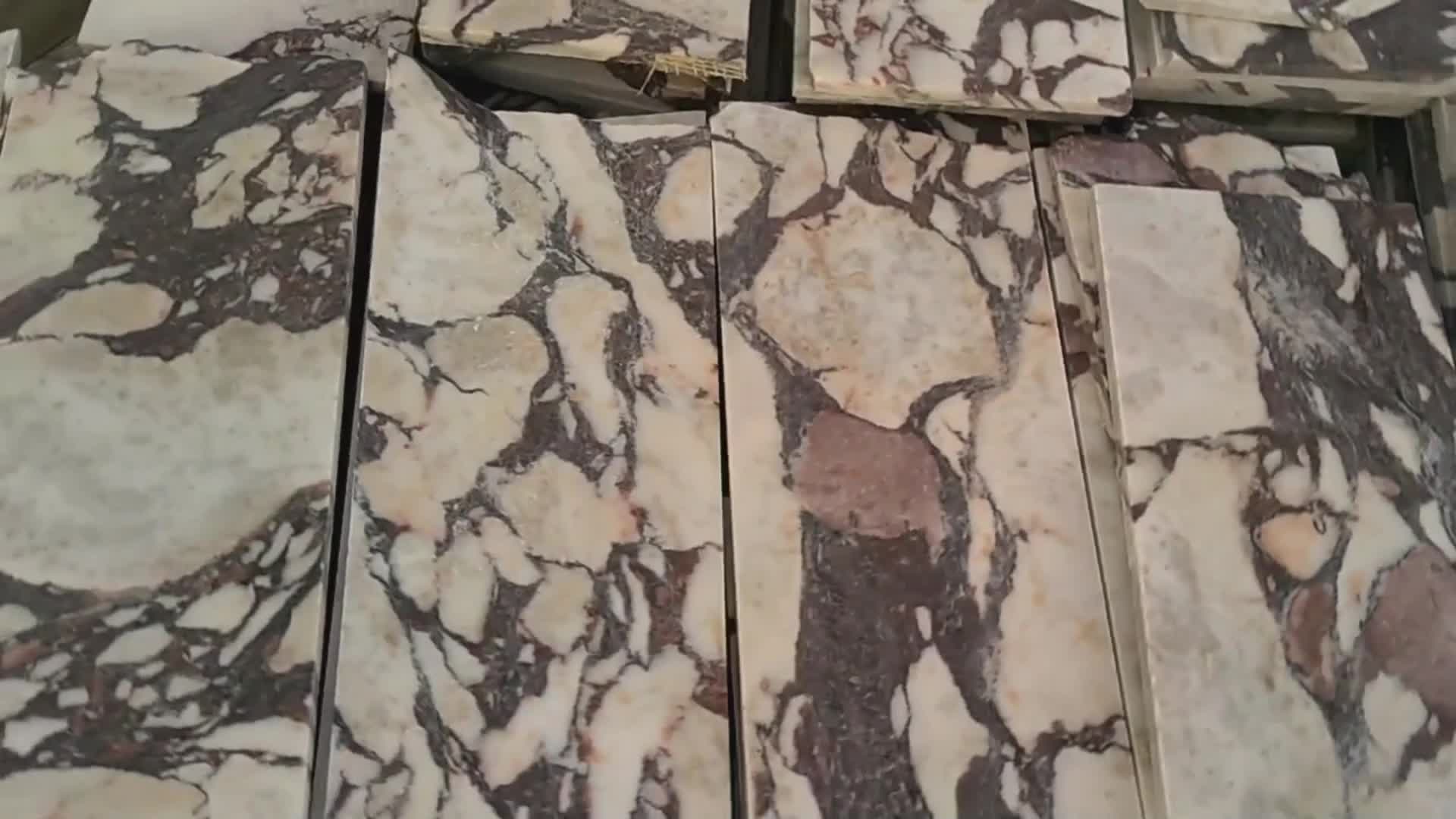 Lilac Calacatta Viola Marble Honed Picket Mosaics