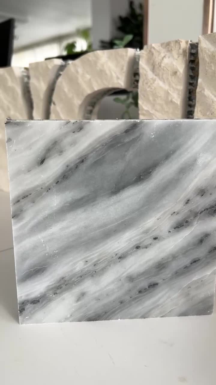 Bardiglio Grey Marble Tile Laminated  Honeycomb Panels