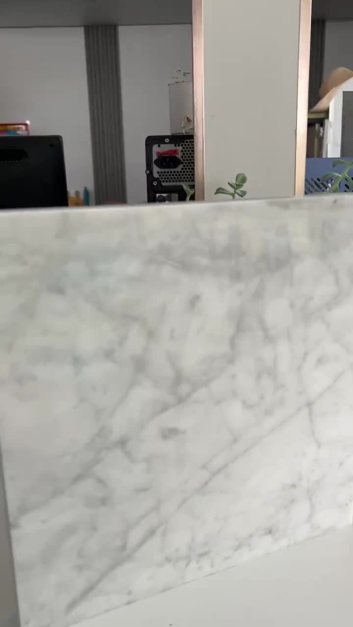 Carrara White Marble Tile With Glass Composite Stone Panels