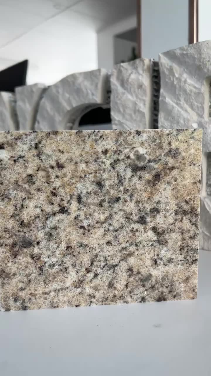 Giallo Ornamental Granite Tile Laminated Honeycomb Panels