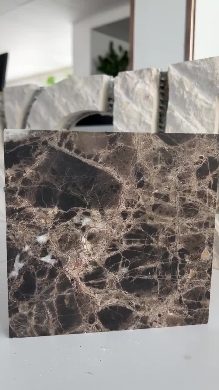Marron Emperador Marble Tile Laminated Honeycomb Panels