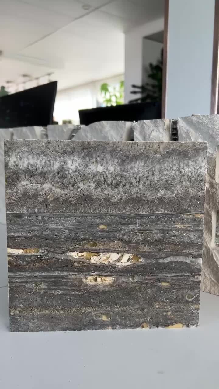 Silver Grey Travertine Tile Laminated Honeycomb Panels