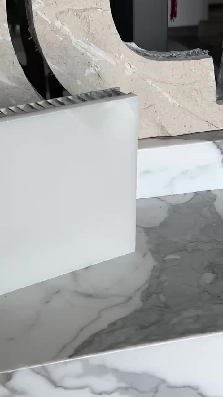 White Jade Marble Laminated Backed Honeycomb Panels