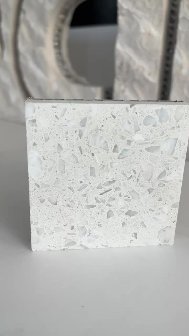 White Terrazzo A Tile Laminated Aluminum Honeycomb Panels