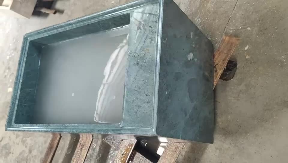 Modern Wall Mounted Green Marble Bathroom Sink Small Size