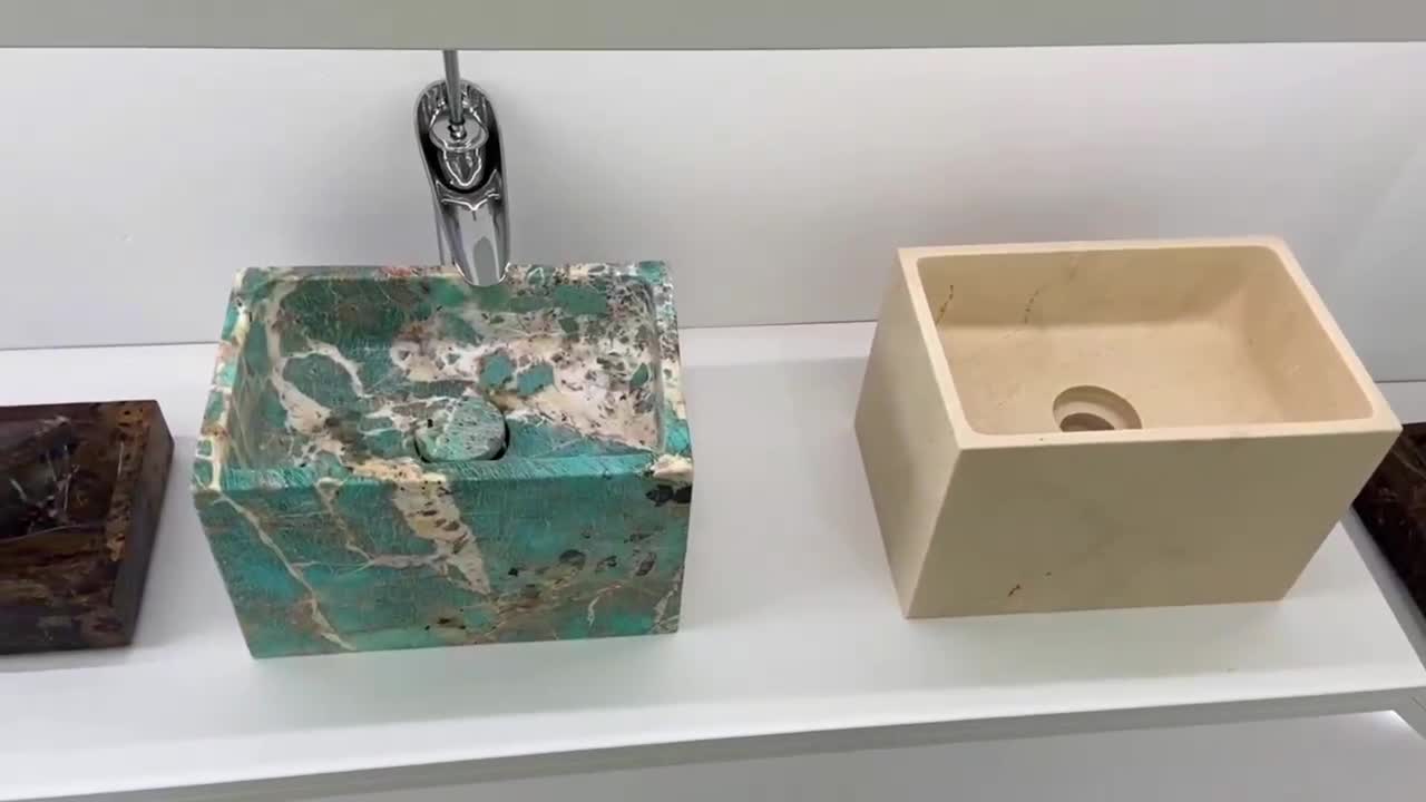 Amazonite Green Granite Wall Hanging Small Bathroom Sink