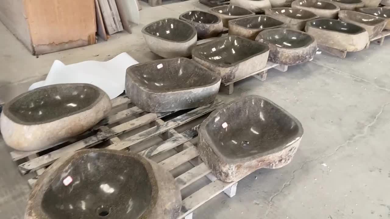 Cheap Art River Stone Vessel Sinks