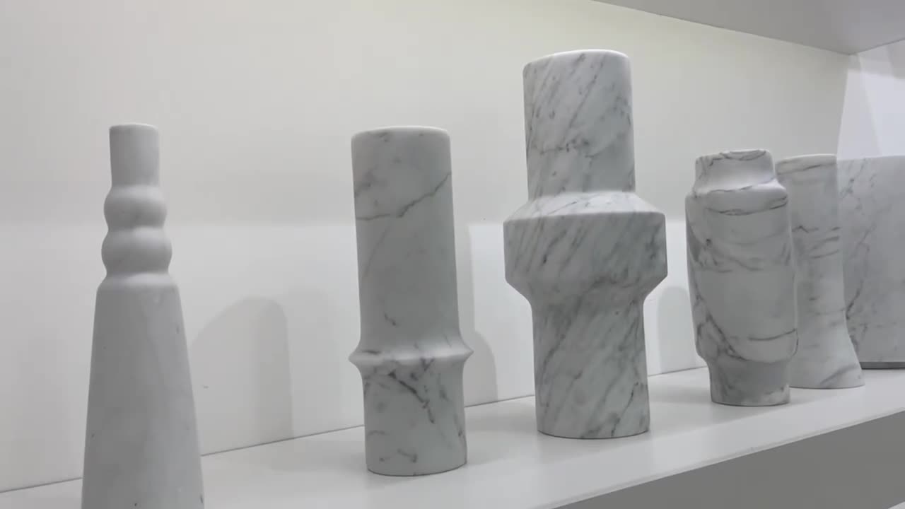 Geometric Carrara Marble Rectangle Vase Home Decor Products