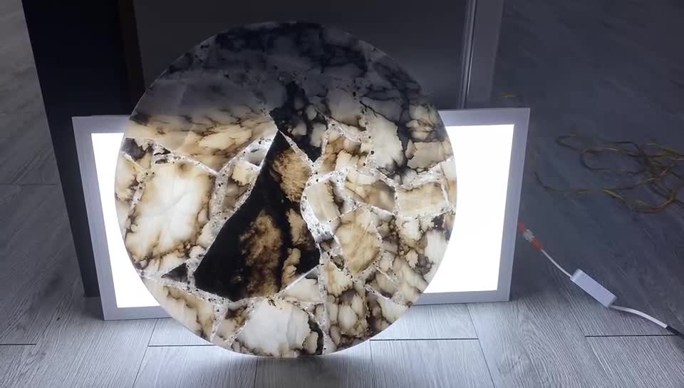 Acrylic Backlit Artificial Onyx Round Table Tops