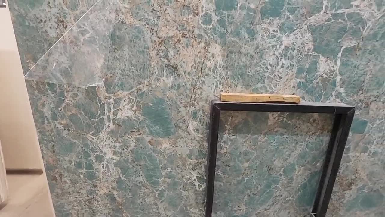 Amazon Green Quartzite Vein Sintered Stone Slabs Wall Use