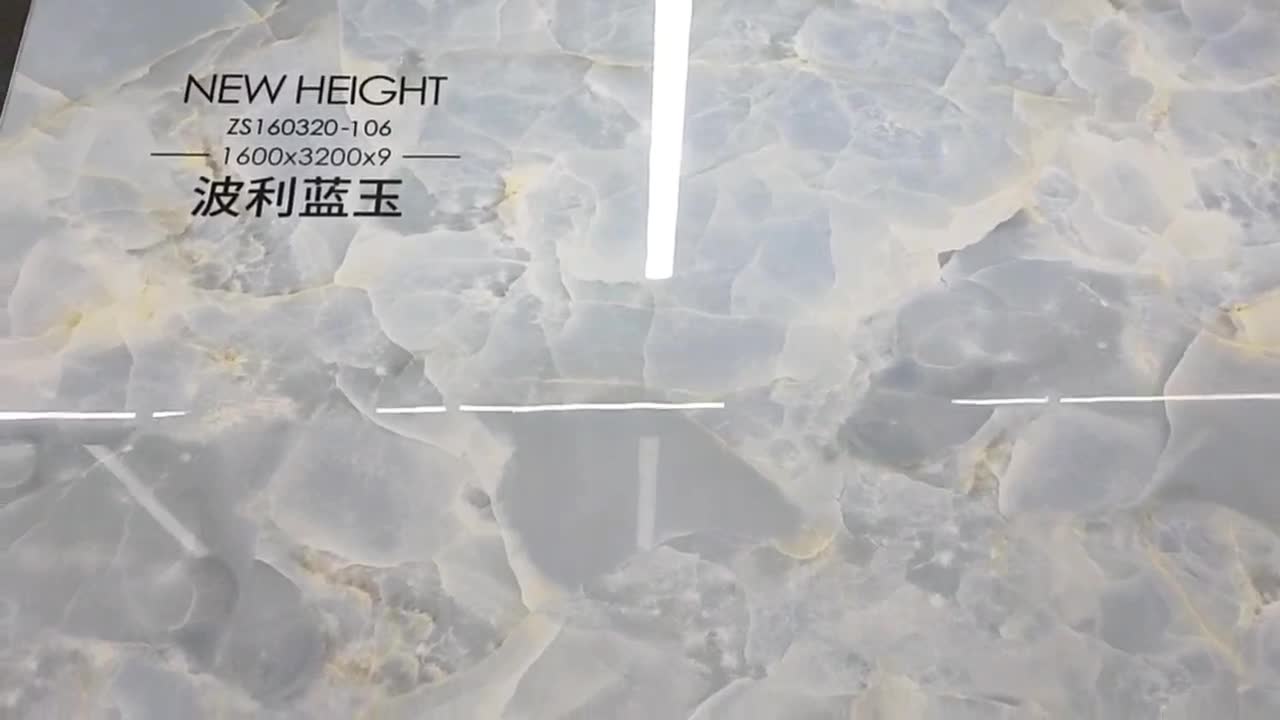 Blue Onyx Vein Sintered Stone Slabs For Wall Floor Tile Use