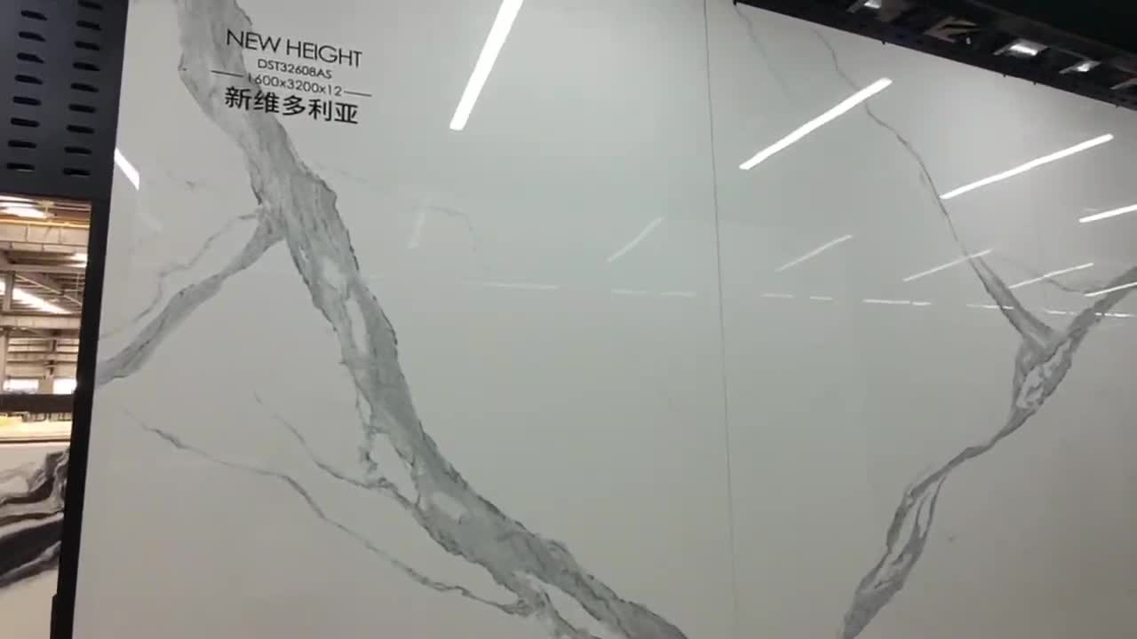 Calacatta White Marble Vein Sintered Stone Slabs Wall Tile